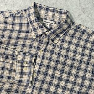 Peter Millar Shirt XL Long Sleeve Button Down Multicolor Blue Plaid Cotton Thin